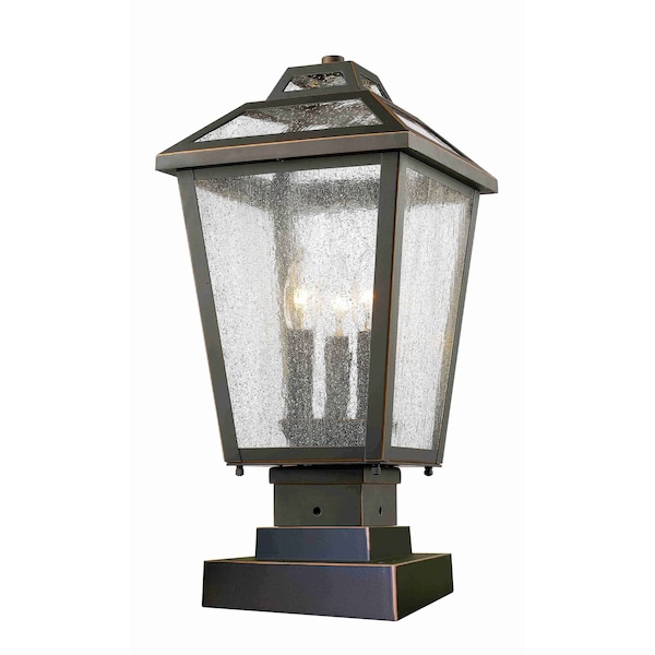 Z-Lite Bayland 3 Light Outdoor Pier Mount Light, Oil Rubbed Bronze And Clear Seedy 539PHMS-SQPM-ORB - main